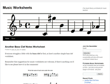 Tablet Screenshot of musicworksheets.net